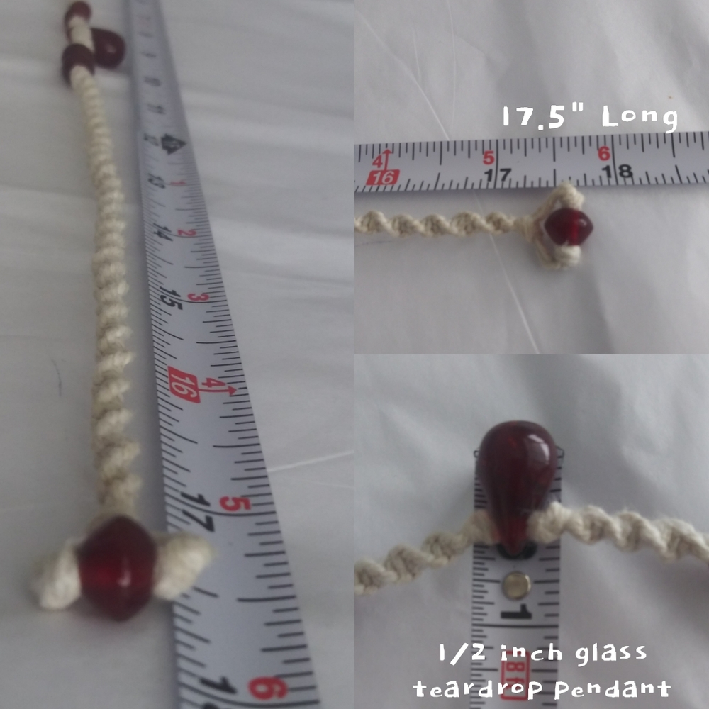 Twisted Teardrop Hemp Necklace - Picture 3 of 7